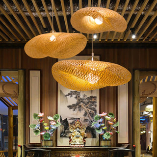 Zynella Bamboo Weaving Lamp Modern  Sleek Linear Suspension Light