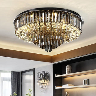 Meridian Black Crystal Chandelier Modern  Ornate Antique Finish Fixture