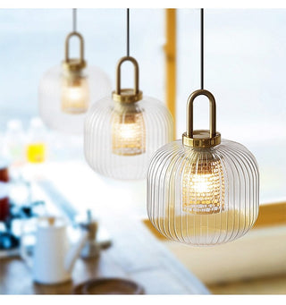 St Pauls Fluted Glass Pendant Artistic Modern  Timeless Lantern Style Wall Lamp
