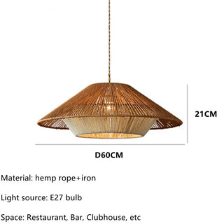 Selina Rattan Wabi Sabi Pendant Lights Premium Modern  Sculptural Spiral LED Fixture