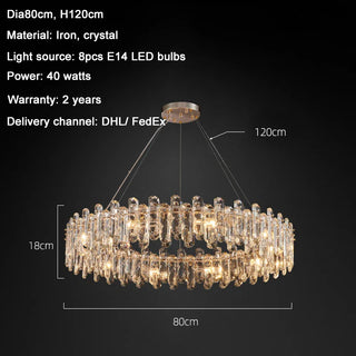 Bertie Chandelier Modern  Luxury Gold Frame Light Fitting