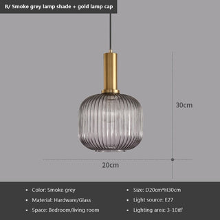 Rosalie Fluted Glass Pendants Opulent Modern Geometric Design Lamp