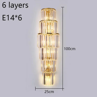 Opulent Pillar Crystal Wall Lamp Decorative Modern  Rustic Industrial Hanging Lamp