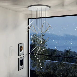 Nano Tube Chandelier Modern  Luxury Gold Frame Light Fitting