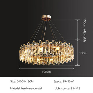 Tooley Crystal Chandelier Refined Modern  Sleek Linear Suspension Light
