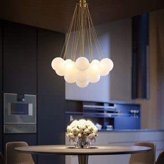 Zynella Frosted Ball Chandelier Modern Geometric Design Lamp