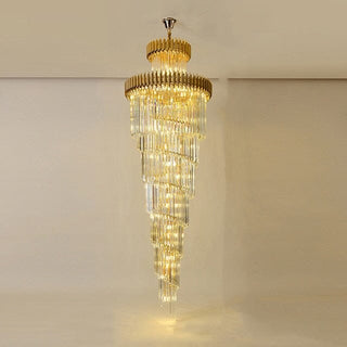 Safa Spiral Chandelier Opulent Modern  Sleek Linear Suspension Light