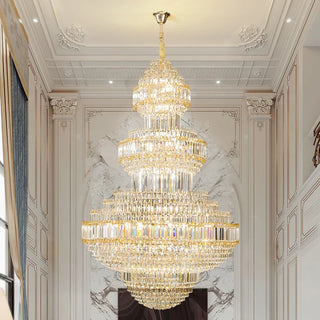 Zynella Royal Crystal Chandelier Refined Modern  Ultra Slim LED Panel Lighting