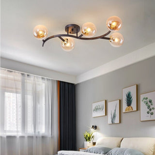 Tree Branch Ceiling Lamp Modern  Chic Glass Globe Pendant