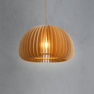 Pumpkin Pendant Chic Modern  Scandinavian Wooden Accent Light