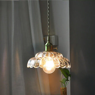 Zynella Petal Glass Pendant Artistic Modern  Minimalist Round Flush Mount