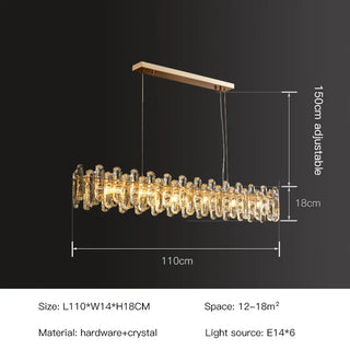 Tooley Crystal Chandelier Refined Modern  Sleek Linear Suspension Light