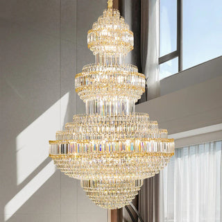 Zynella Royal Crystal Chandelier Refined Modern  Ultra Slim LED Panel Lighting