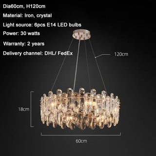 Bertie Chandelier Modern  Luxury Gold Frame Light Fitting