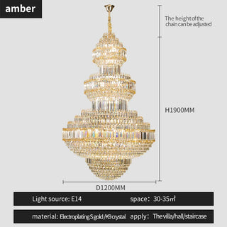 Zynella Royal Crystal Chandelier Refined Modern  Ultra Slim LED Panel Lighting