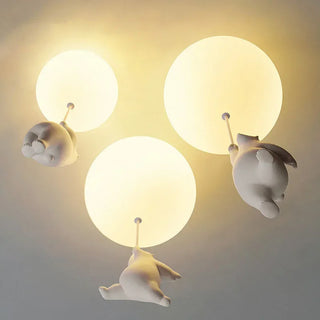Balloon Bear Chandelier Modern  Vintage Brass Accent Lighting