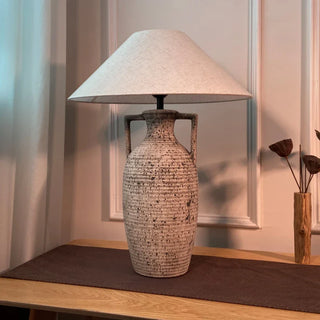 Zynella Handmade Ceramic Desk Lamp Modern  Sculptural Spiral LED Fixture