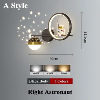 Star Astronaut Projector Wall Light Luxurious Modern  Bohemian Rattan Woven Pendant