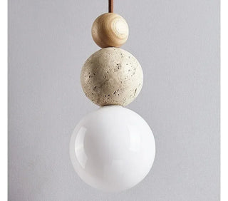 Wabi-Sabi Stone Pendant Lamp Refined Modern  Classic Drum Shade Ceiling Light