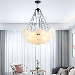 Zynella Frosted Ball Chandelier Modern Geometric Design Lamp