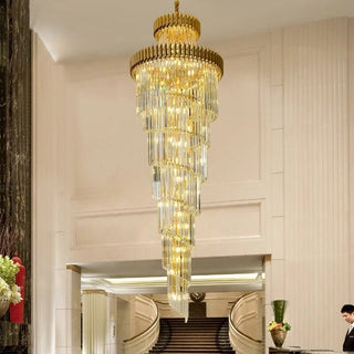 Safa Spiral Chandelier Opulent Modern  Sleek Linear Suspension Light