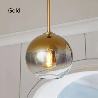 Zynella Gradient Glass Ball Modern  Vintage Brass Accent Lighting