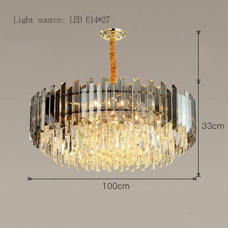 LED Round Golden Crystal Lamp Modern Geometric Design Lamp