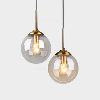 Glass Gumdrop Pendant Modern  Scandinavian Wooden Accent Light