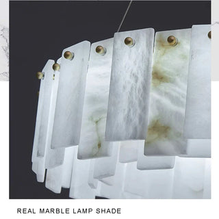 Zadie Marble Alabaster Chandeliers Chic Modern  Minimalist Round Flush Mount
