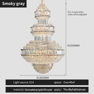 Zynella Royal Crystal Chandelier Refined Modern  Ultra Slim LED Panel Lighting