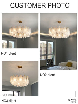 Feather Chandelier Modern  Opulent Multi-Tier Crystal Chandelier