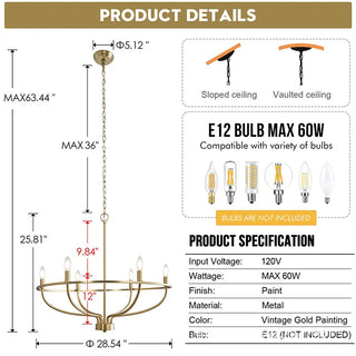 Declan Chandelier Modern  Luxury Gold Frame Light Fitting
