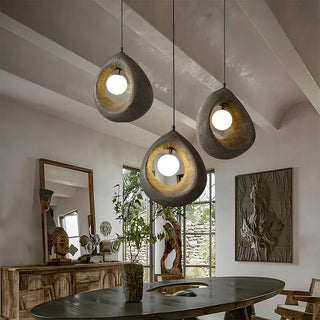 Hayami Resin LED Pendants Modern  Handcrafted Artisan Ceiling Light