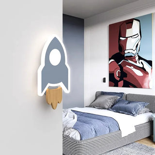 Cartoon Rocket LED Wall Lamp Modern  Luxury Marble Base Table Lamp