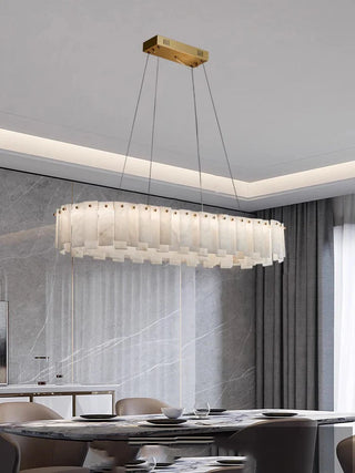 Zadie Marble Alabaster Chandeliers Chic Modern  Minimalist Round Flush Mount