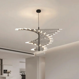 Zynella Spiral Chandelier Modern  Bohemian Rattan Woven Pendant