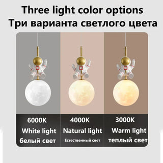 Moon Astronaut Pendant Modern  Ultra Slim LED Panel Lighting
