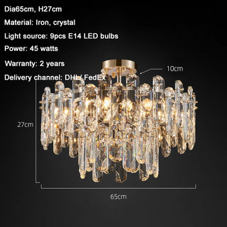 Bertie Chandelier Modern  Luxury Gold Frame Light Fitting