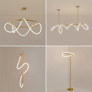 Soran Swirl Lamp Collection Opulent Modern  Sculptural Spiral LED Fixture