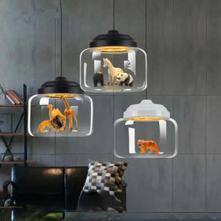 Animal Glass Pendant Modern  Rustic Industrial Hanging Lamp