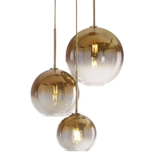 Zynella Gradient Glass Ball Modern  Vintage Brass Accent Lighting