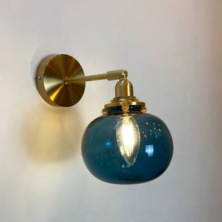 Orla Glass Wall Lamp Modern  Ornate Antique Finish Fixture