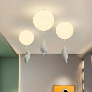 Balloon Bear Chandelier Modern  Vintage Brass Accent Lighting