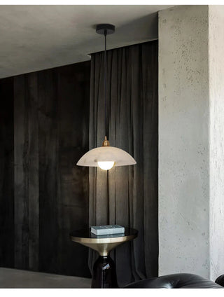 Inigo Marble Alabaster Hanging Lamps Modern  Sculptural Spiral LED Fixture