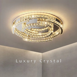 Hampstead Crystal Chandelier Modern  Bohemian Rattan Woven Pendant