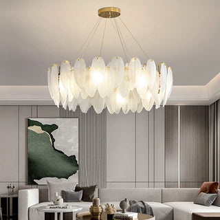 Feather Chandelier Modern  Opulent Multi-Tier Crystal Chandelier