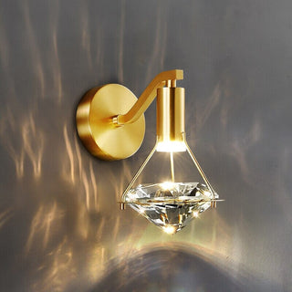 Emil Diamond Sconce Modern  Vintage Brass Accent Lighting