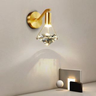 Emil Diamond Sconce Modern  Vintage Brass Accent Lighting