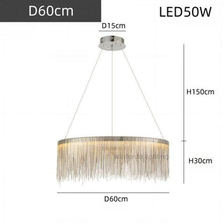 Nordic LED Chrome Round Chandelier Modern  Ultra Slim LED Panel Lighting