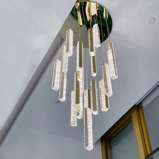 Oxford Crystal Chandelier Opulent Modern  Bohemian Rattan Woven Pendant